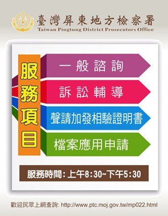 服務中心服務項目宣導圖