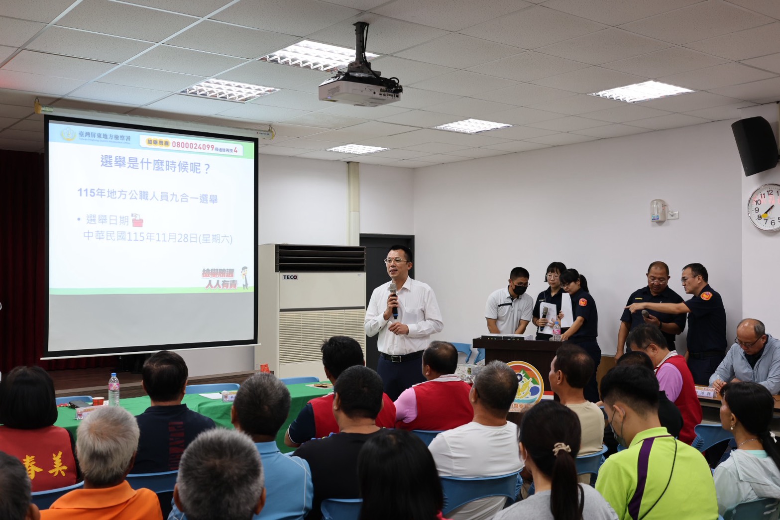 本署陳建頴主任觀護人進行反賄選宣導
